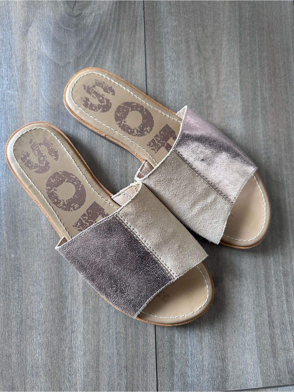 Sorel Ella Il Block Suede Leather Slide Slip On Flat
Sandal Tan Women Size 8.5